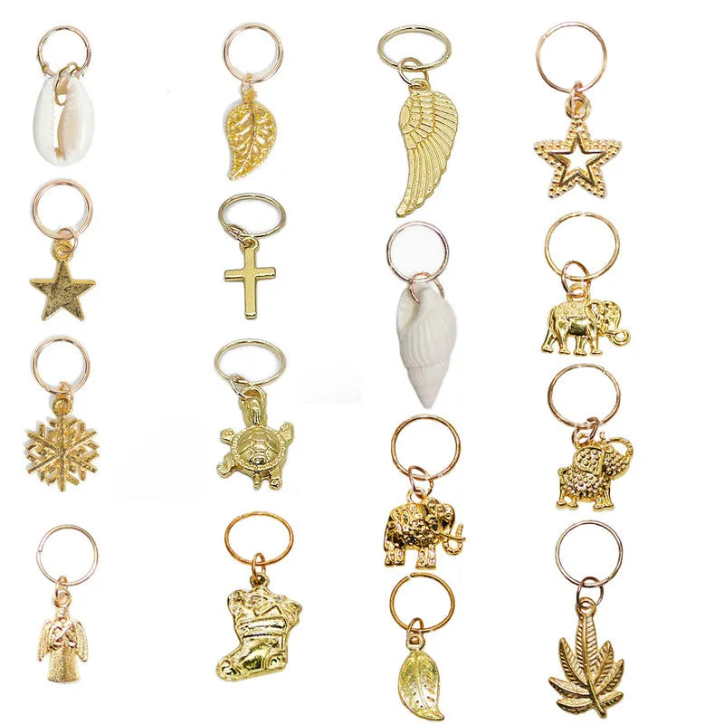 Metal Dreadlock Beads Star Moon Hair Braid Clips – 5 to 50 Pcs Hair Braid Beads QXL