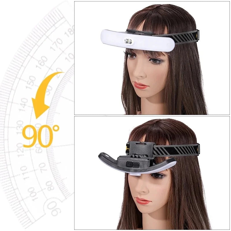 LED Rechargeable Headlamp for Lash Extensions & Nail Art Beauty Work Headlamp QXL