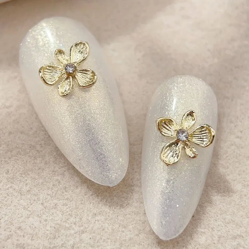 20-Pack Mini Flower Nail Charms with Rhinestones | DIY Nail Art Nail Art Charms QXL
