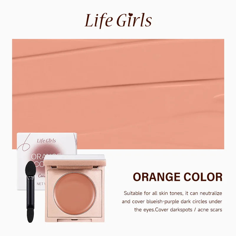 Life Girls Brightening Concealer – Moisturizing Full Coverage Cream Concealer QXL 04.Orange