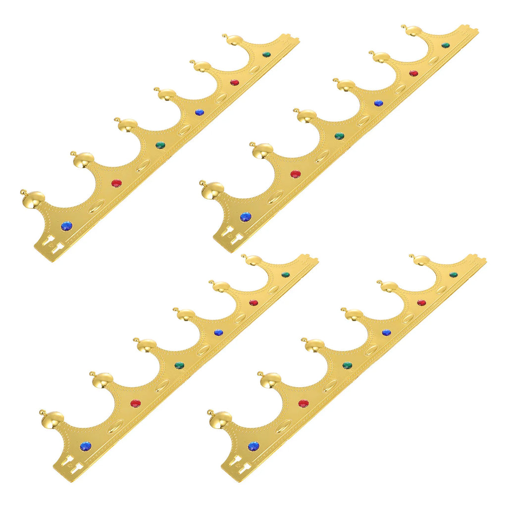 4-Pack Plastic Prince Crowns – Birthday Party & Cosplay Costume Costume Crown Set QXL