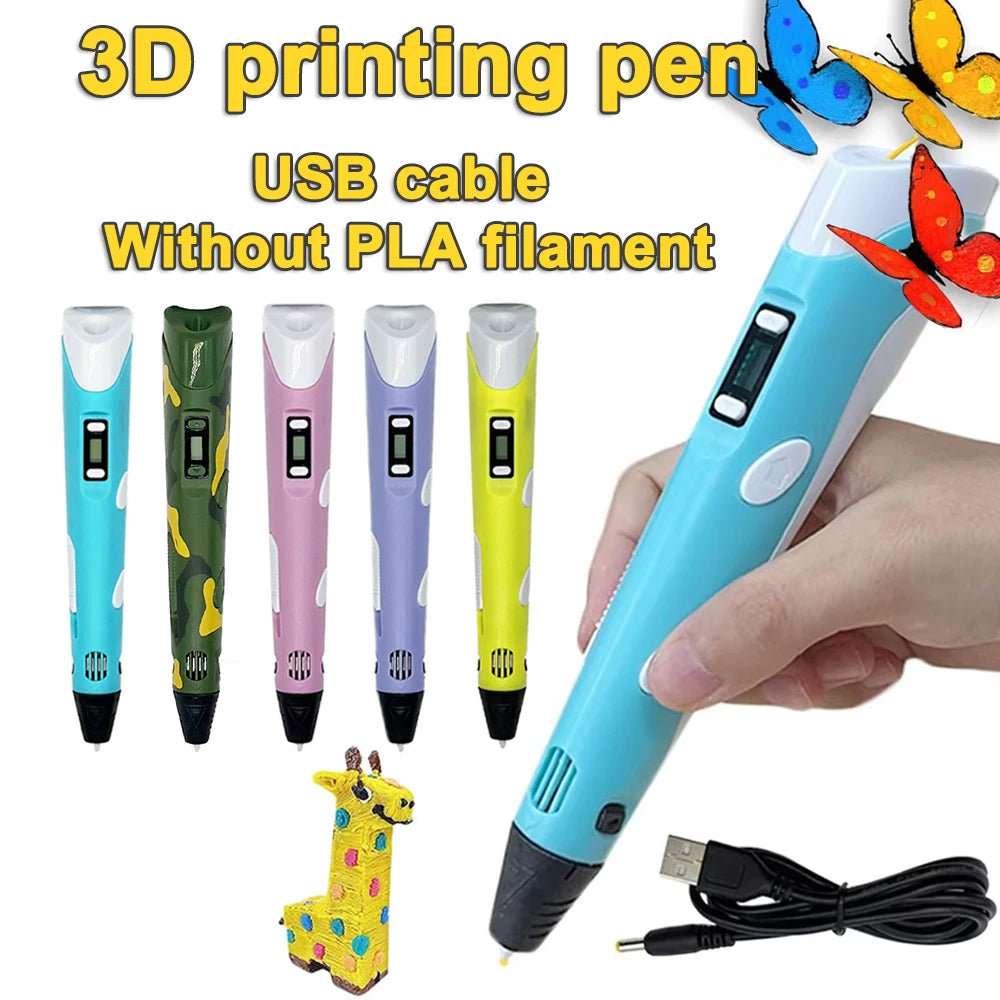 3D Printing Pen with LCD Screen | PLA DIY Art Toy for Kids 3D Drawing Pen QXL