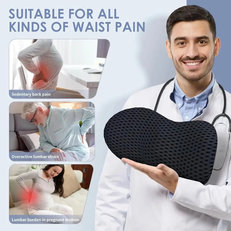 Memory Foam Lumbar Support Pillow | Office Chair & Car Seat Lumbar Support Pillow QXL