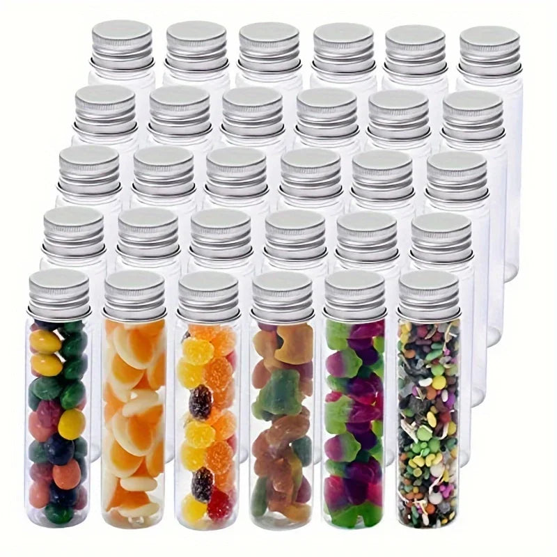 Plastic Test Tubes with Aluminum Screw Caps – Multi-Use Storage Storage Tubes QXL