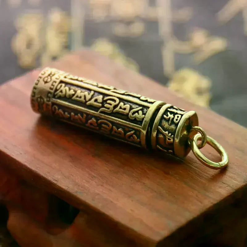 Brass Cylinder Pill Box Keychain | Compact Medicine Container Pill Box Keychain QXL