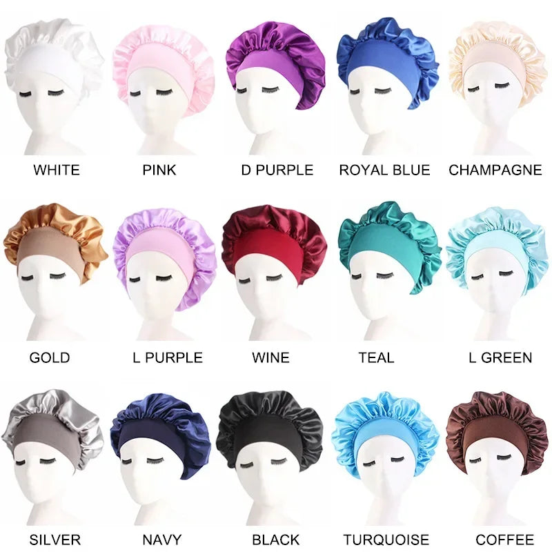 Satin Sleep Bonnet | Silk-Feel Night Cap for All Hair Types Satin Sleep Bonnet QXL