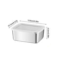 316 Stainless Steel Rectangular Food Tray with Lid Food Storage Tray QXL 1Pcs