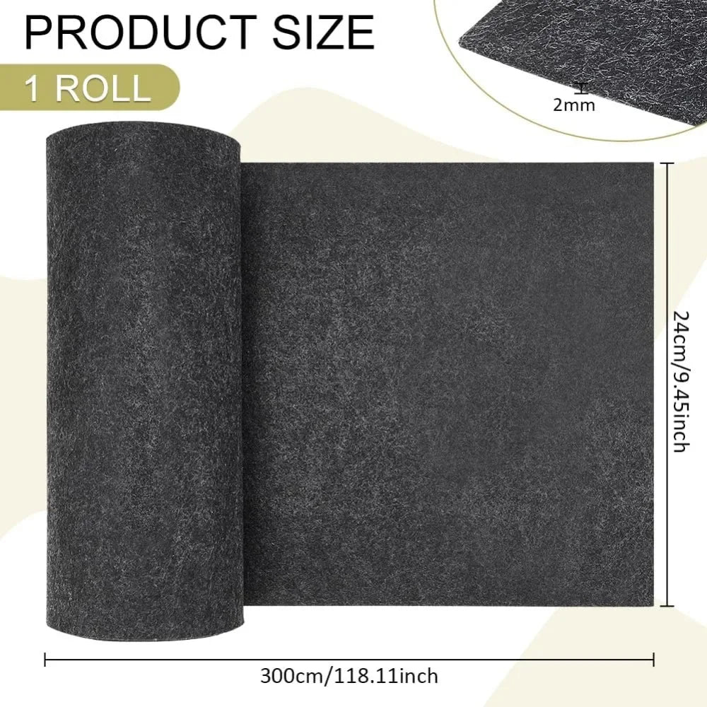 Dark Gray Felt Fabric Roll 118x9.4" 2mm | DIY Craft & Sewing Craft Felt Roll QXL