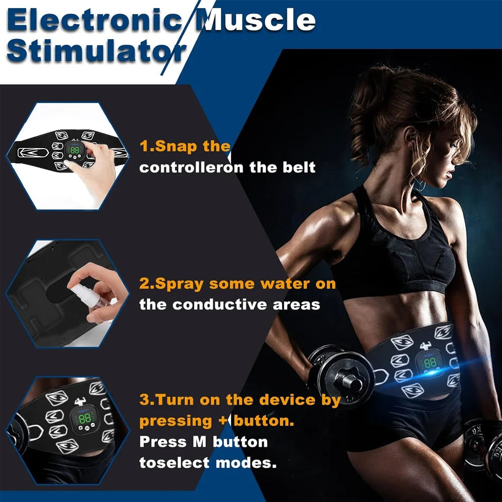 EMS Waist Toning Belt | Electric Muscle Stimulator Massager EMS Toning Belt QXL
