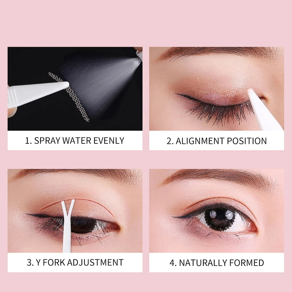 Double Fold Eyelid Tape & Invisible Lace Eyelash Extension Kit Eyelid Tape & Lash Kit QXL