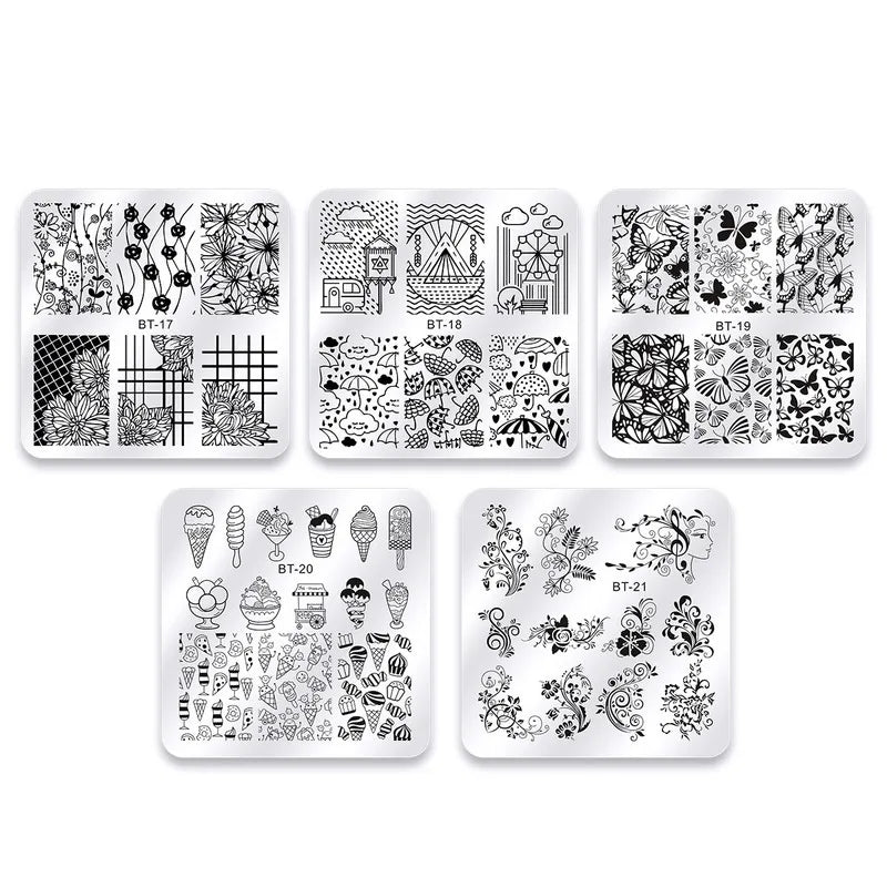 Nail Stamping Plates – Marble, Leaves & Animals Series Nail Stamping Plate QXL