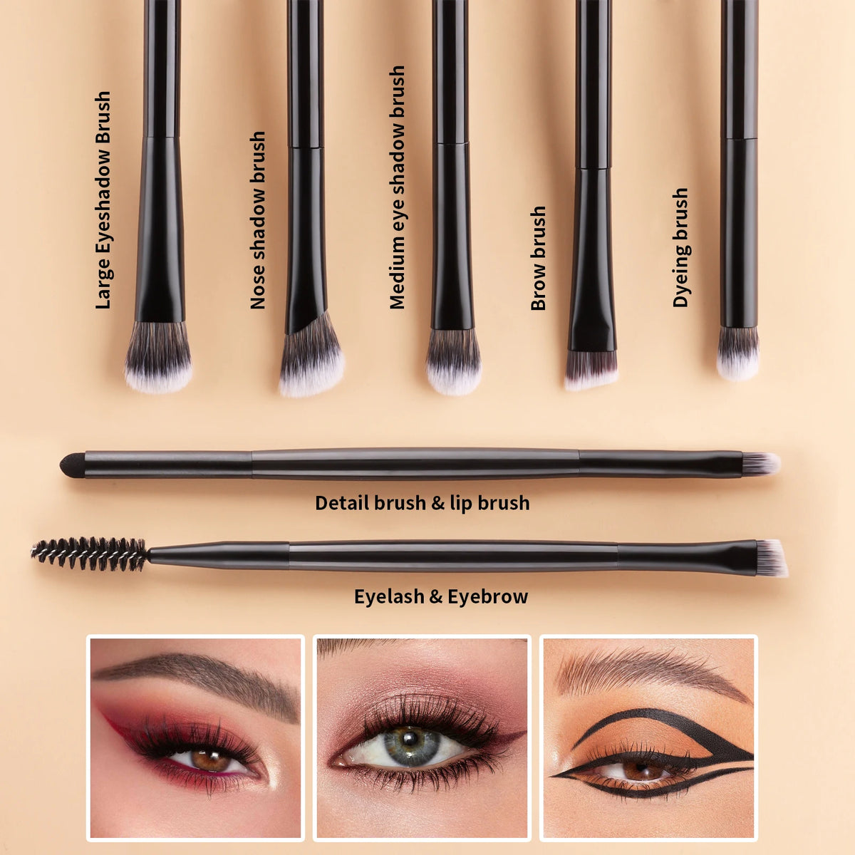 Ronshadow 10-Pc Double-Ended Makeup Brush Kit | Full Face Makeup Brush Set QXL