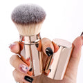 MAANGE Retractable Makeup Brush – Foundation, Blush & Powder Retractable Makeup Brush QXL Round Gold Color