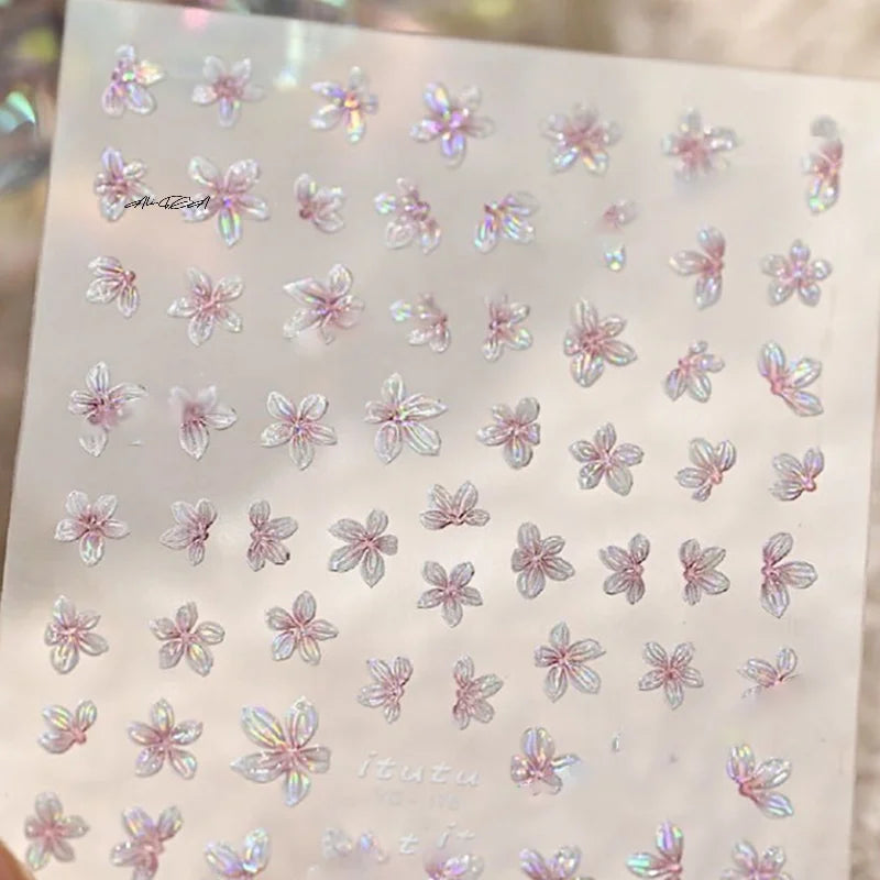 5-Petal Flower Nail Stickers | Floral DIY Nail Art Decals Nail Art Stickers QXL