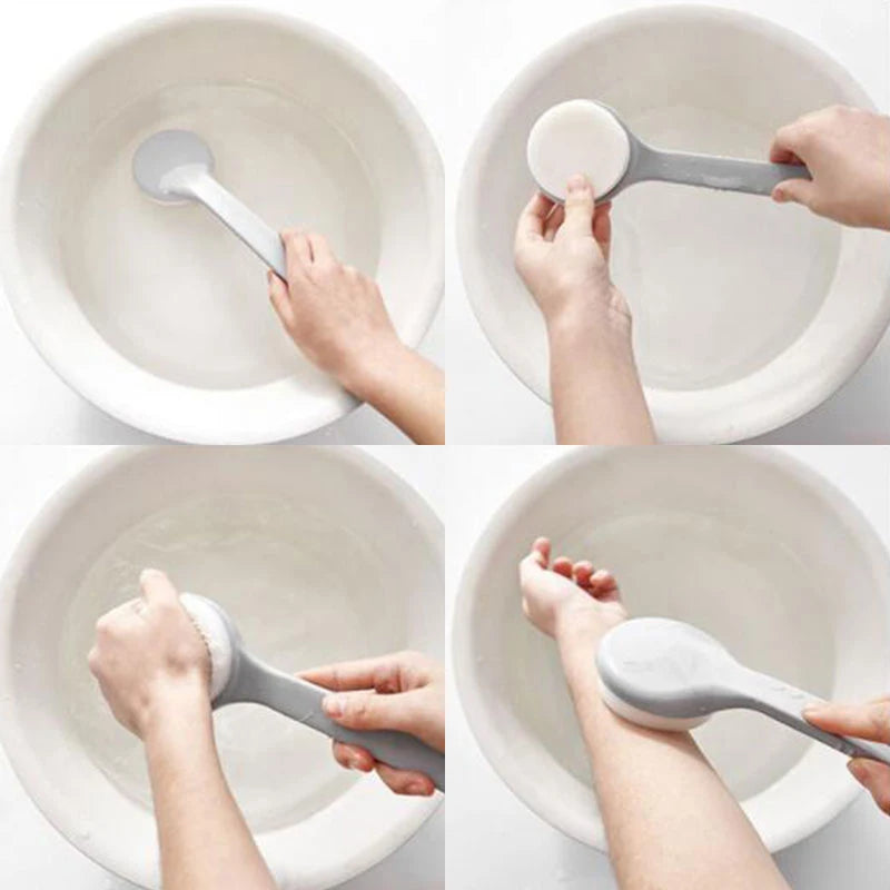 Long Handle Sponge Back Scrubber | Body Exfoliating Bath Brush Bath Back Scrubber QXL
