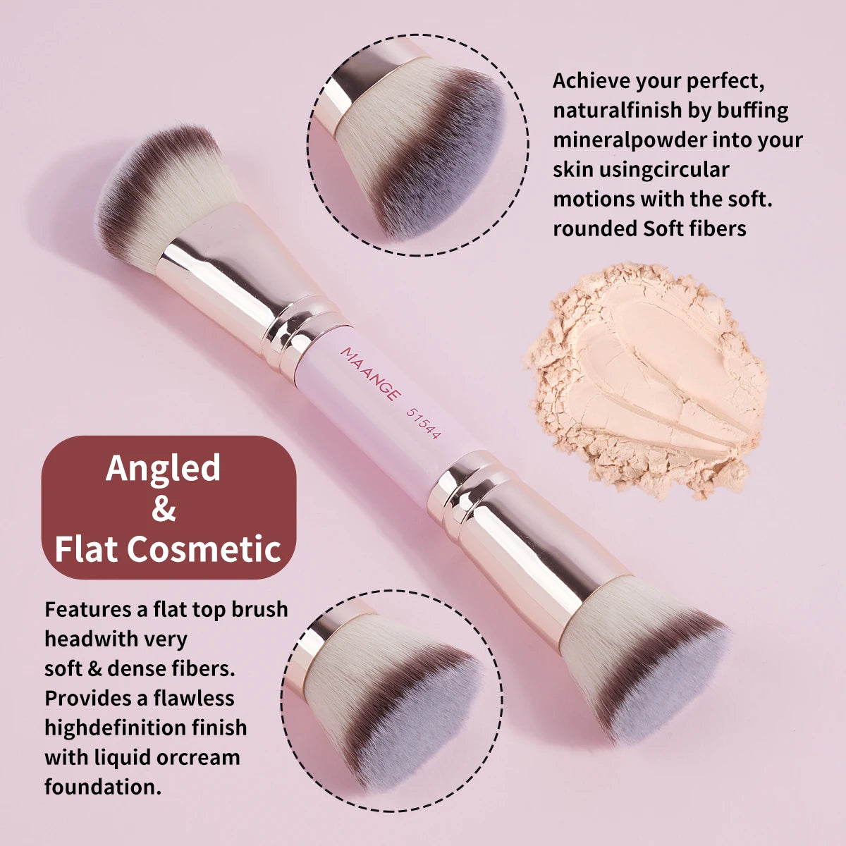 MAANGE 4-Pc Dual-Ended Makeup Brush Set | Travel Box Makeup Brush Set QXL