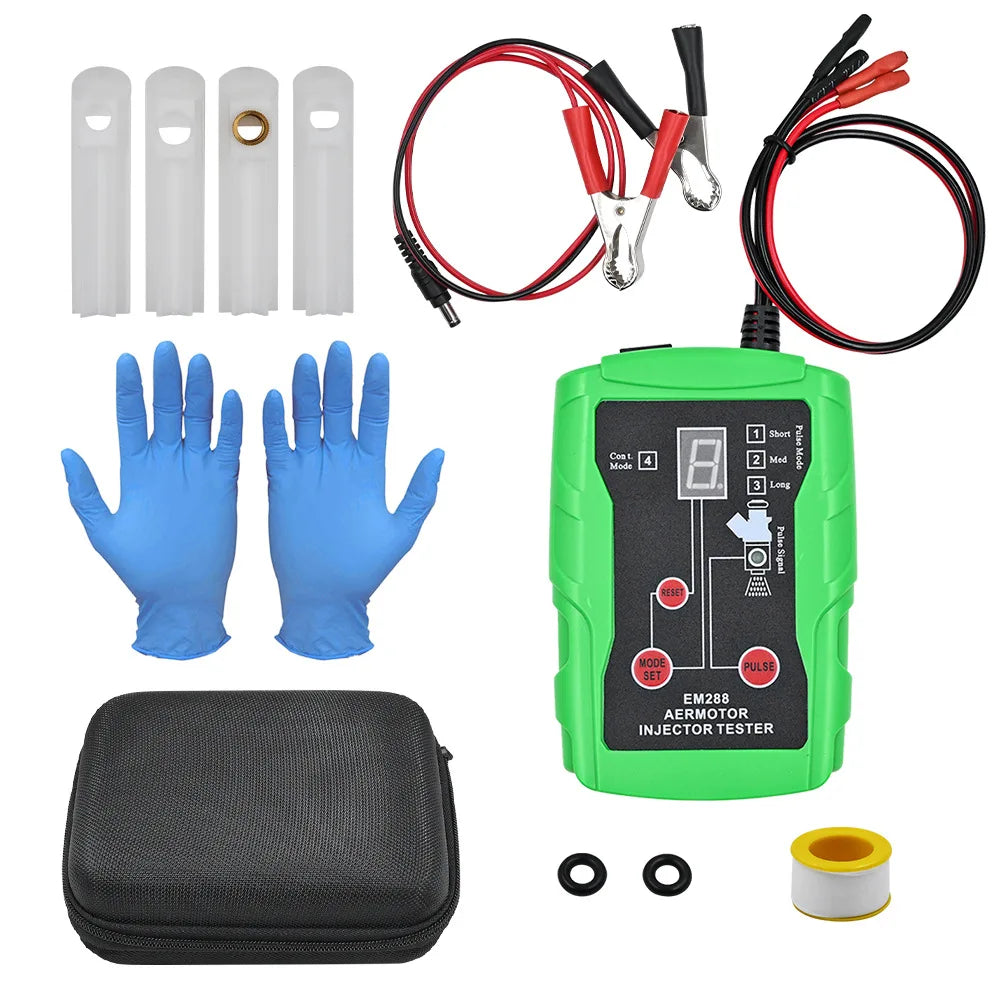 8-Mode Dual Fuel Injector Tester & DIY Cleaner Kit – LCD Fuel Injector Tester QXL Green with 4 tools