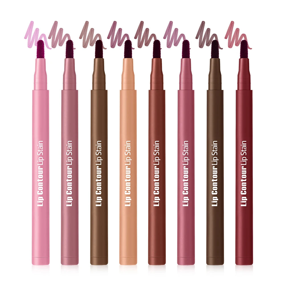 2-in-1 Dual-Tip Lip Stain & Liner Pen | Waterproof Matte Lip Stain Liner Pen QXL SET