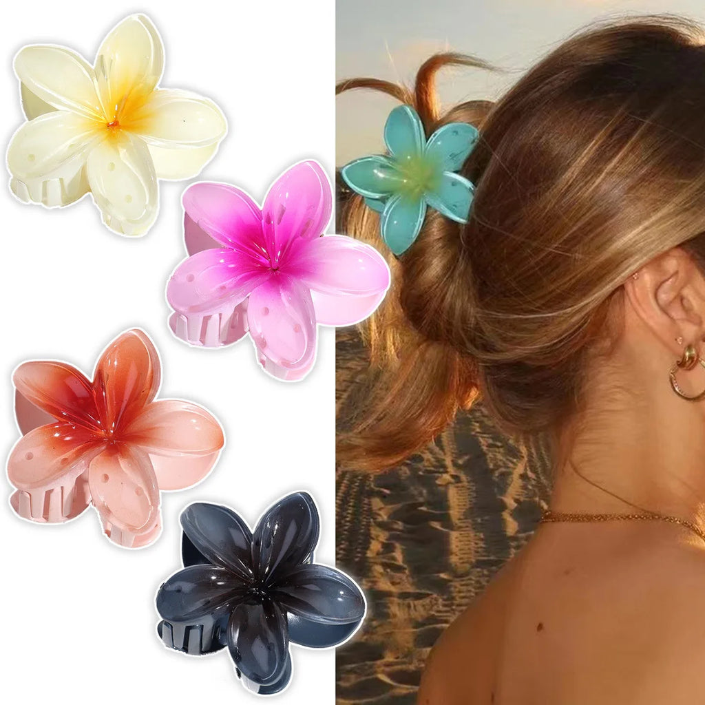 Flower Claw Clip Shark Hair Clip | Gradient Color Hair Claw Clip QXL
