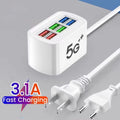 6-in-1 Fast Charging USB Charger Station | 1M Desktop Hub USB Charger Station QXL WHITE EU Plug