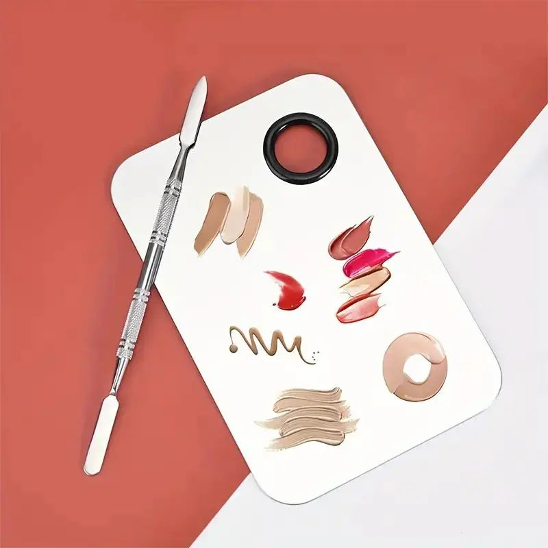 Stainless Steel Makeup Mixing Palette & Spatula Set – 2-Pack Makeup Mixing Palette QXL