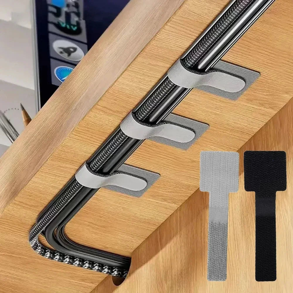 Reusable Self-Adhesive Cable Ties | Adjustable Cord Organizer Cable Tie Organizer QXL