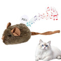 Plush Mouse Cat Toy | Interactive Pull-Activated Pet Playmate Cat Plush Toy QXL brown