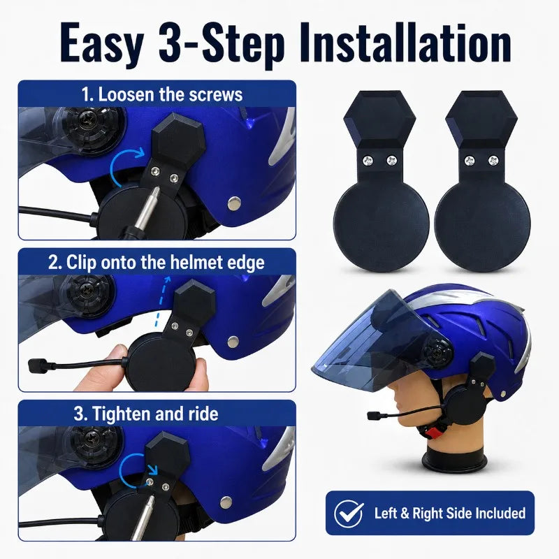 Clip-On Helmet Ear Covers | Wind Buffer for Scooter & E-Bike Helmet Ear Covers QXL
