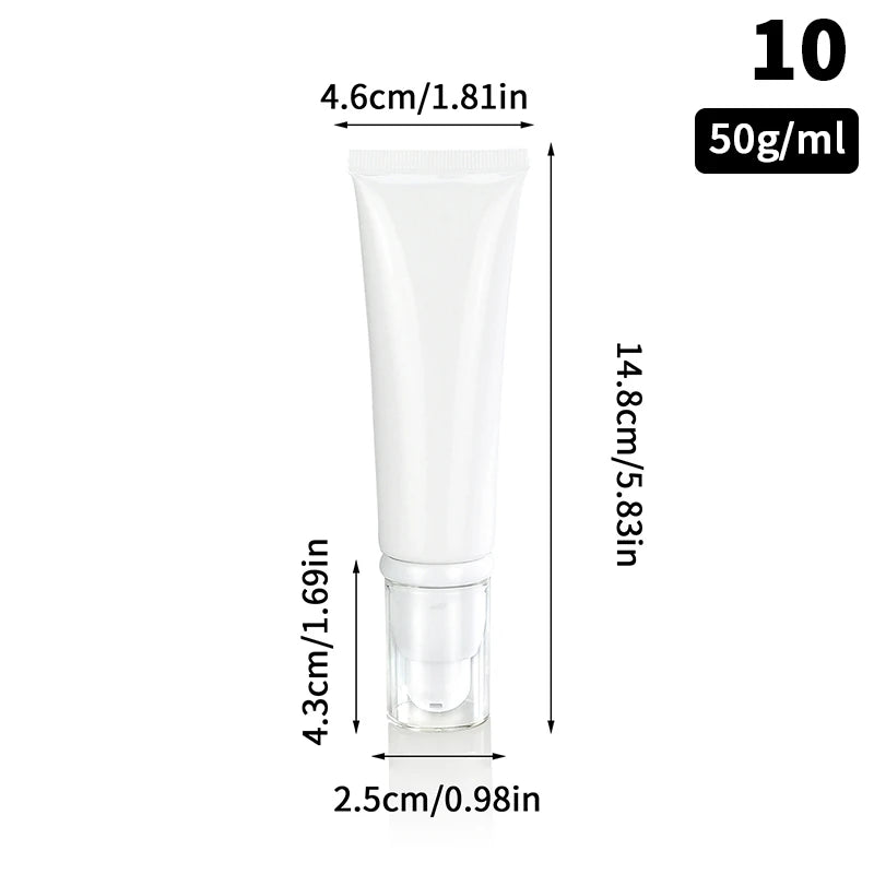 30/50ml Refillable Squeeze Travel Tube with Pump | Cosmetic Bottle Refillable Travel Tube QXL 10