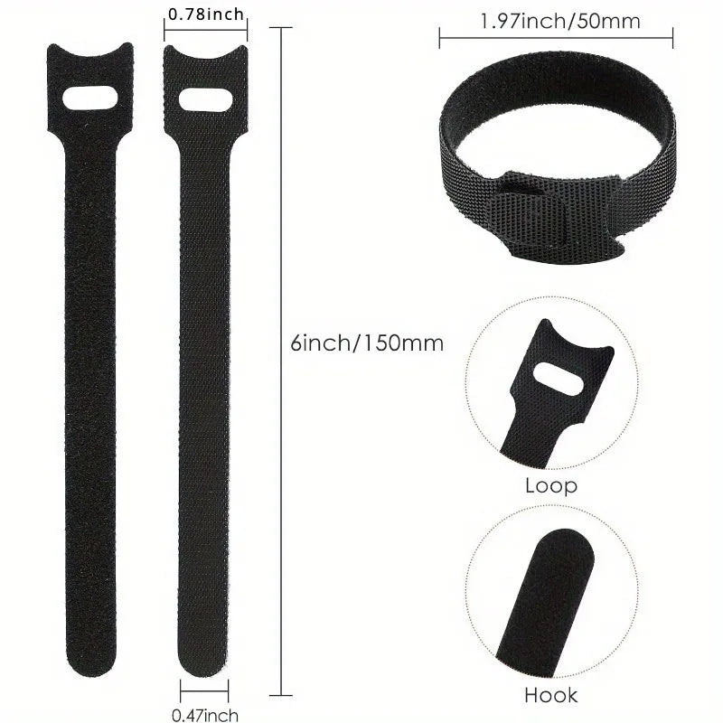 Reusable Adjustable Cable Ties | Wire Organizer for Home & Office Cable Ties QXL