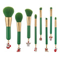 8-Pc Mini Christmas Makeup Brush Set | Holiday Beauty Gift Makeup Brush Set QXL 8 Christmas makeup