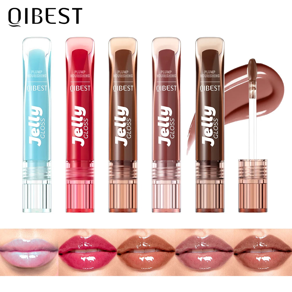 QIBEST Mirror Jelly Lip Gloss | Tinted Hydrating Lip Oil Jelly Lip Gloss QXL