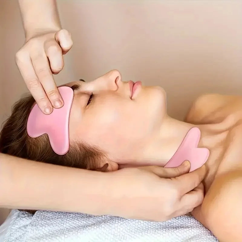 Heart-Shaped Gua Sha & Facial Roller Set – 2-Pc Skincare Kit Gua Sha Roller Set QXL