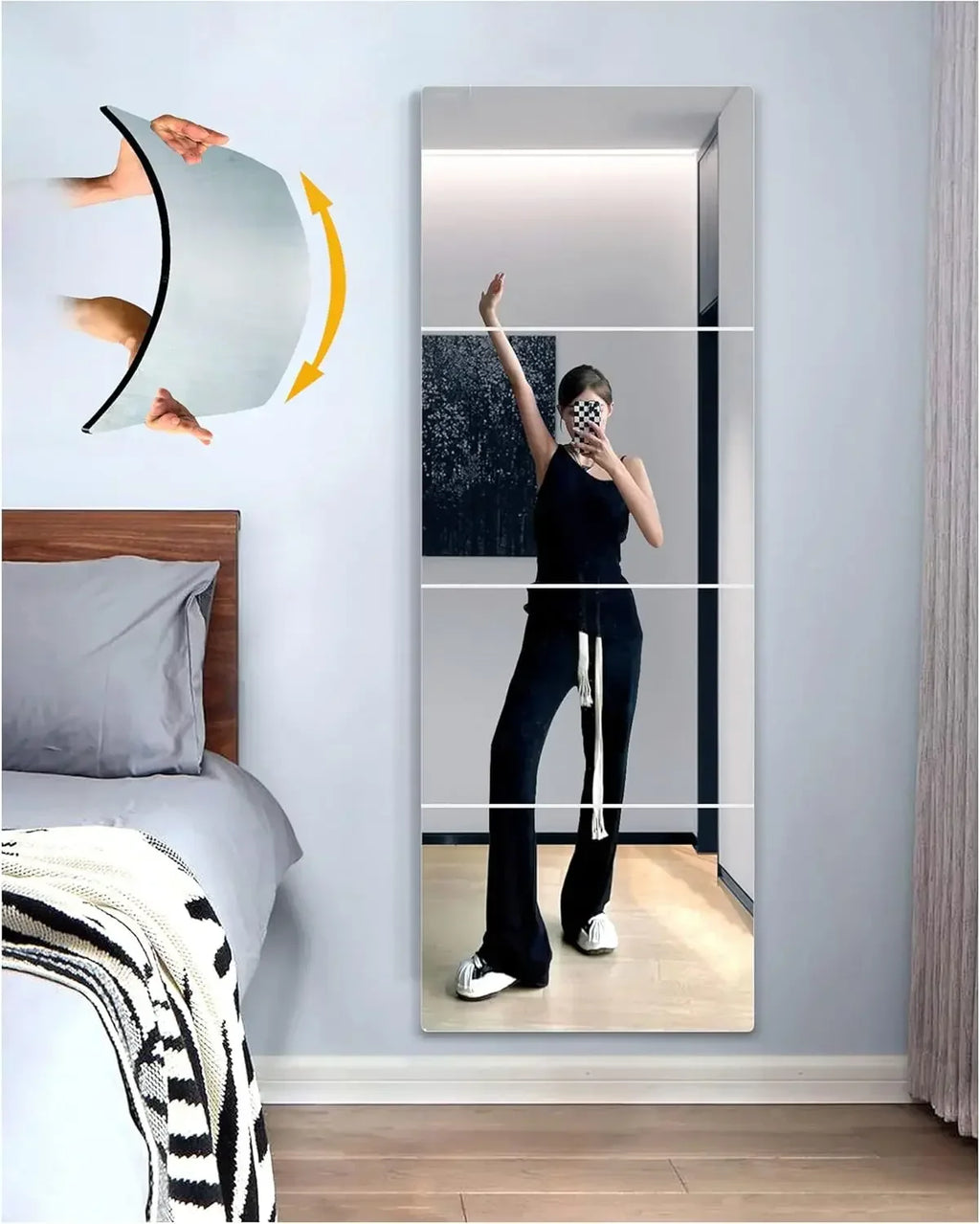 Full Length Frameless Shatterproof Acrylic Wall Mirror | Large Full Length Mirror QXL
