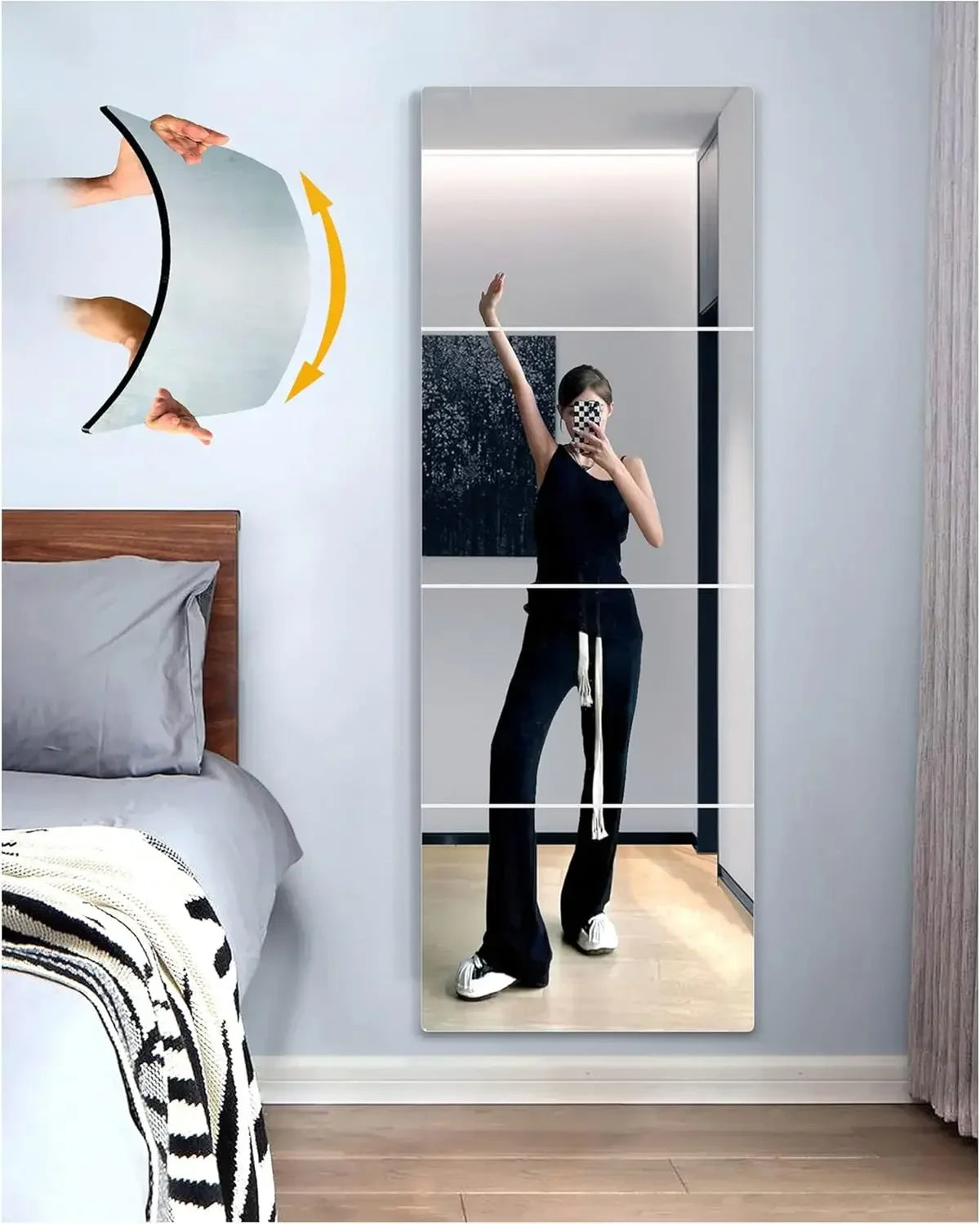 Full Length Frameless Shatterproof Acrylic Wall Mirror | Large Full Length Mirror QXL