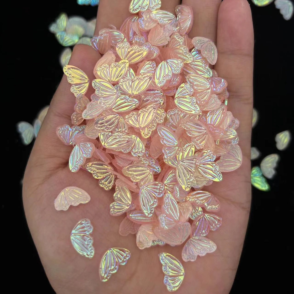 20-Pack Aurora Butterfly 3D Nail Charms | Kawaii Resin Rhinestones 3D Nail Charms QXL