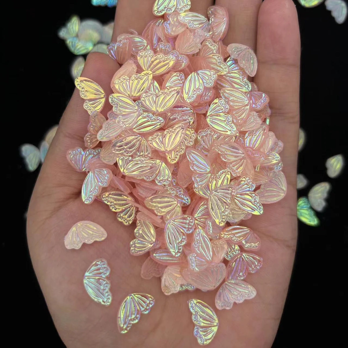 20-Pack Aurora Butterfly 3D Nail Charms | Kawaii Resin Rhinestones 3D Nail Charms QXL