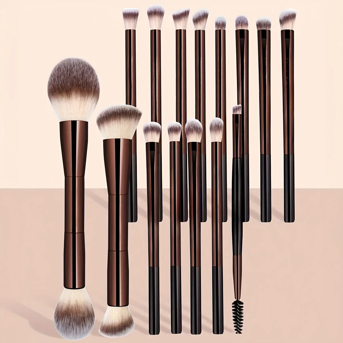 15-Piece Professional Soft Makeup Brush Set | Aluminum Handle Makeup Brush Set QXL