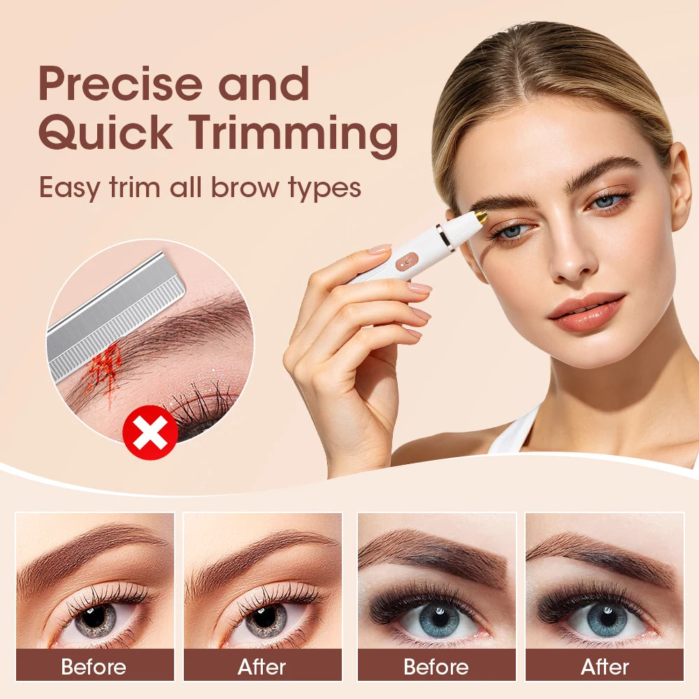 2-in-1 Electric Eyebrow & Nose Hair Trimmer | Rechargeable Hair & Nose Trimmer QXL