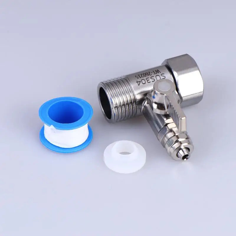 RO Feed Water Adapter 1/2 to 1/4 & 3/8" with Shut-Off Valve Water Filter Adapter QXL