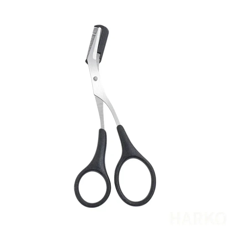 Stainless Steel Eyebrow Scissors with Comb | Trimmer Tool Eyebrow Trimmer Scissors QXL M27 Black