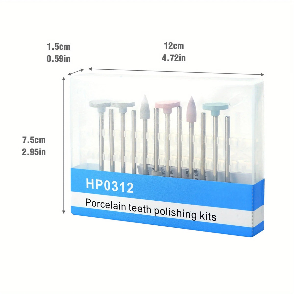 9/12-Pc Ceramic Dental & Nail Polishing Kit | Handpiece Bits Dental Polishing Kit QXL