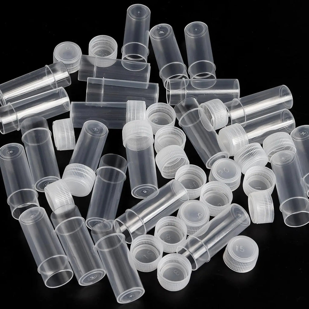 5ml Plastic Mini Sample Vials Leak-Proof Caps | 20/100/200 Pack Mini Sample Vials QXL
