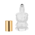 8ml Bear Glass Roller Bottle | Refillable Essential Oil Vial Glass Roller Bottle QXL Gold