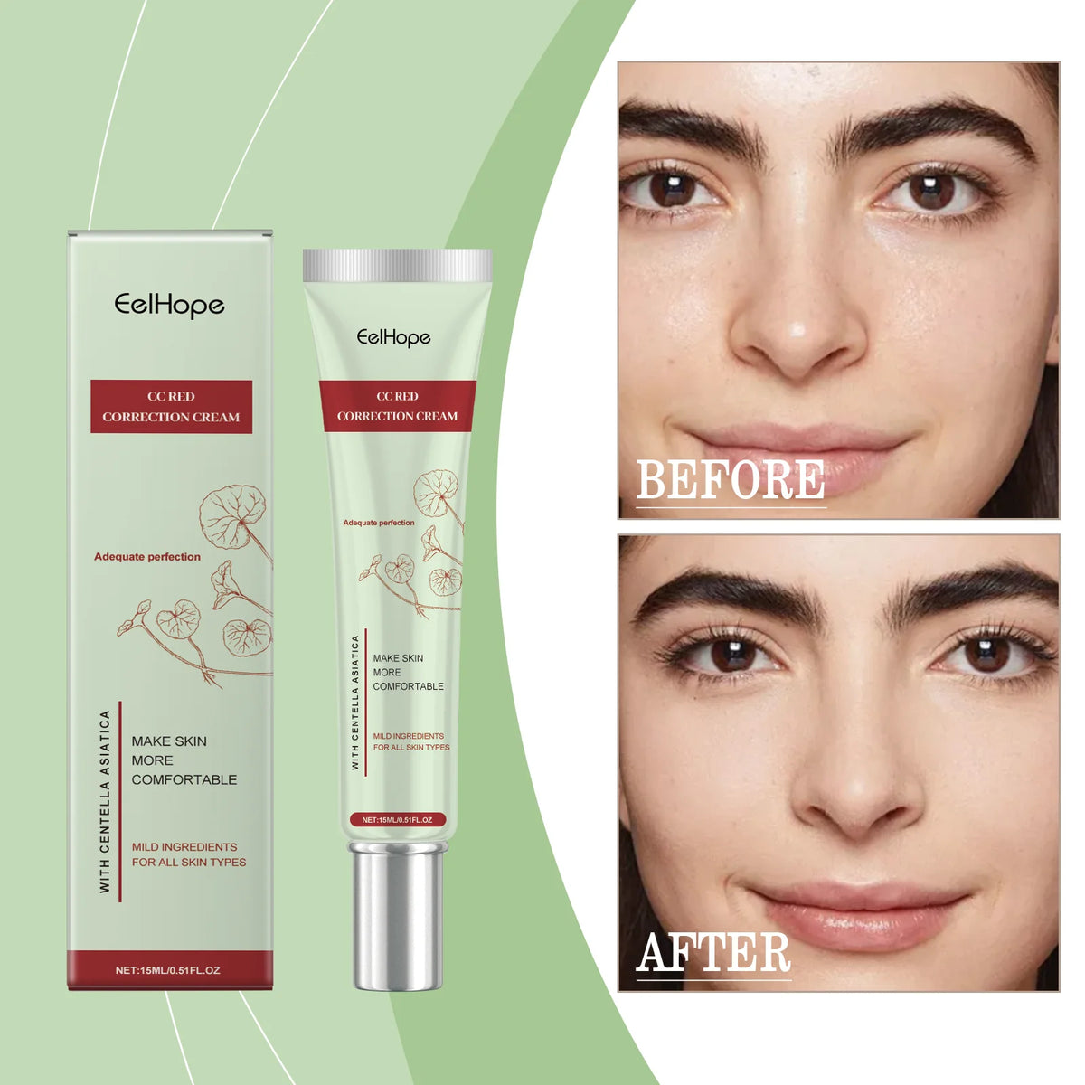 Eelhope Centella Asiatica CC Cream – Brightening Concealer CC Cream Foundation QXL