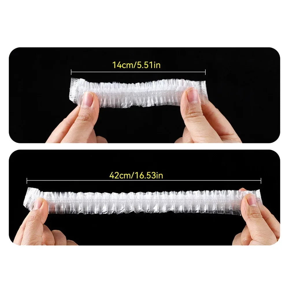 100-Pack Disposable Shower Caps – Waterproof Elastic Hair Caps Disposable Shower Caps QXL