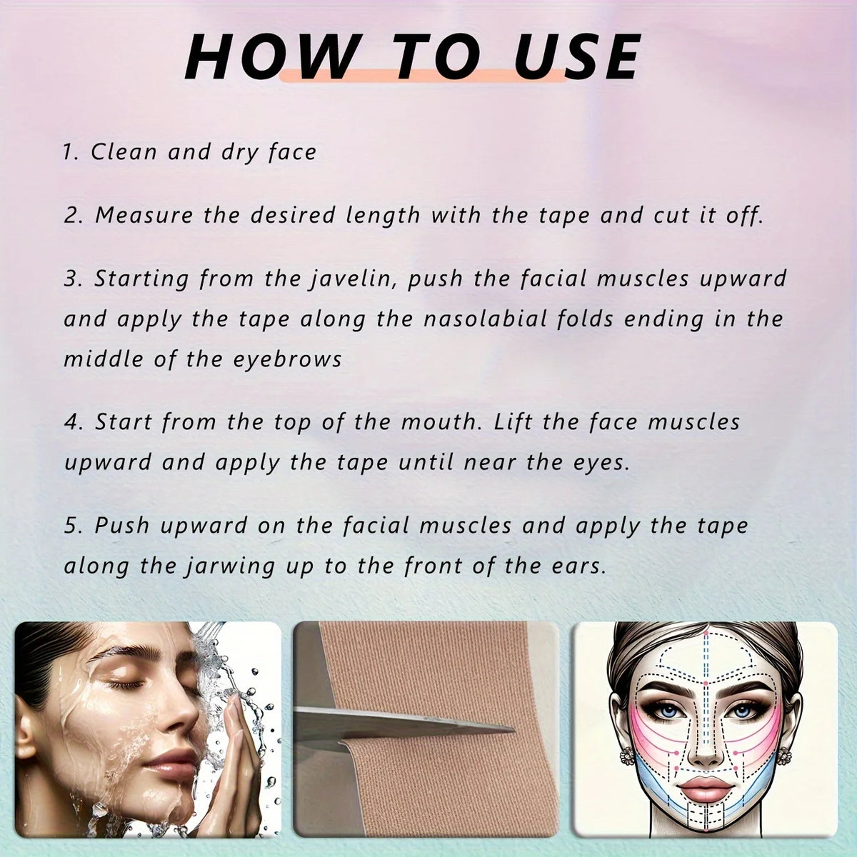 V-Line Face Lifting Tape | Breathable High Elasticity Facial Tape Face Lifting Tape QXL