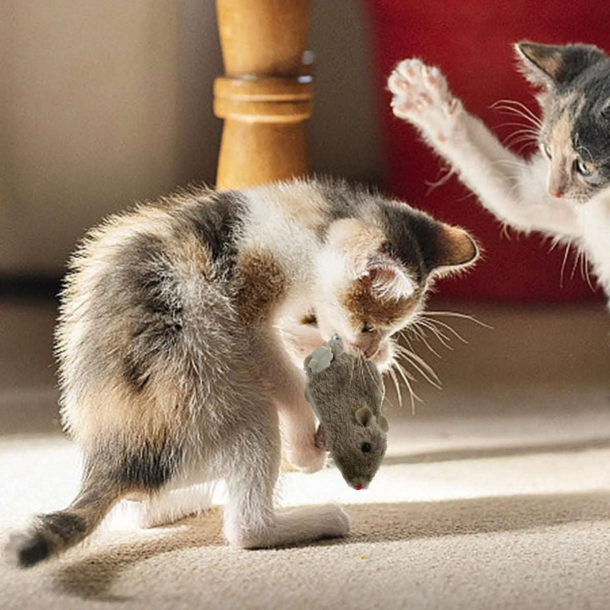 Wind-Up Plush Mouse Cat Toy | Interactive Kitten Chasing Toy Interactive Cat Toy QXL