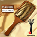 Sandalwood Air Cushion Comb | Hand-Carved Scalp Massage Brush Scalp Massage Comb QXL Big square