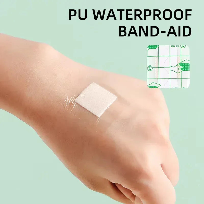50-Pack Waterproof Transparent PU Square Bandage Stickers 38x38mm Adhesive Bandage Stickers QXL